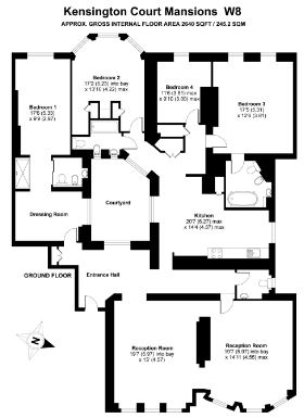 4 bed Flat to rent on Kensington Court Mansions W8 - Property Floorplan