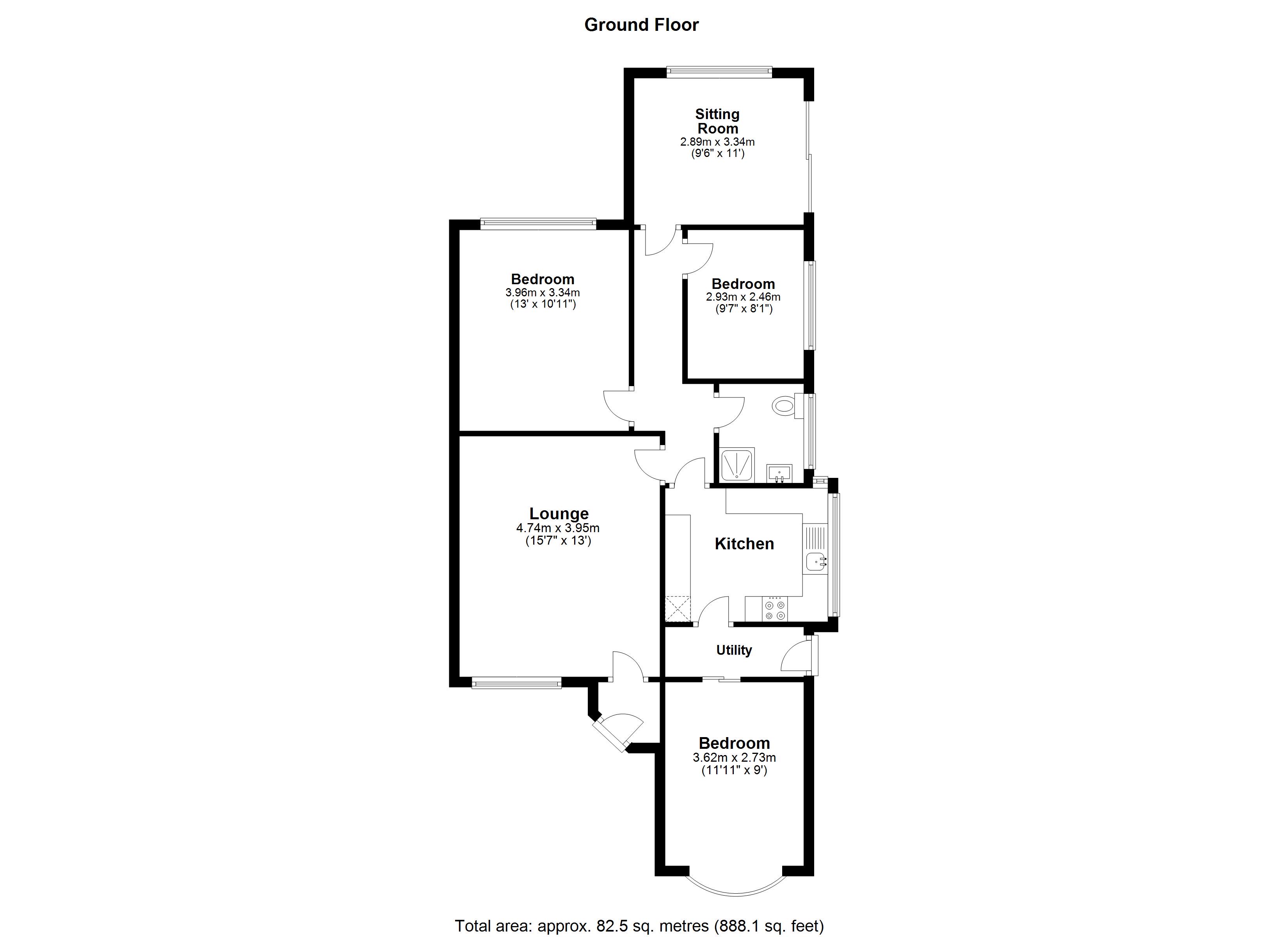 3 bed bungalow for sale in Belmont Road, Adlington - Property Floorplan