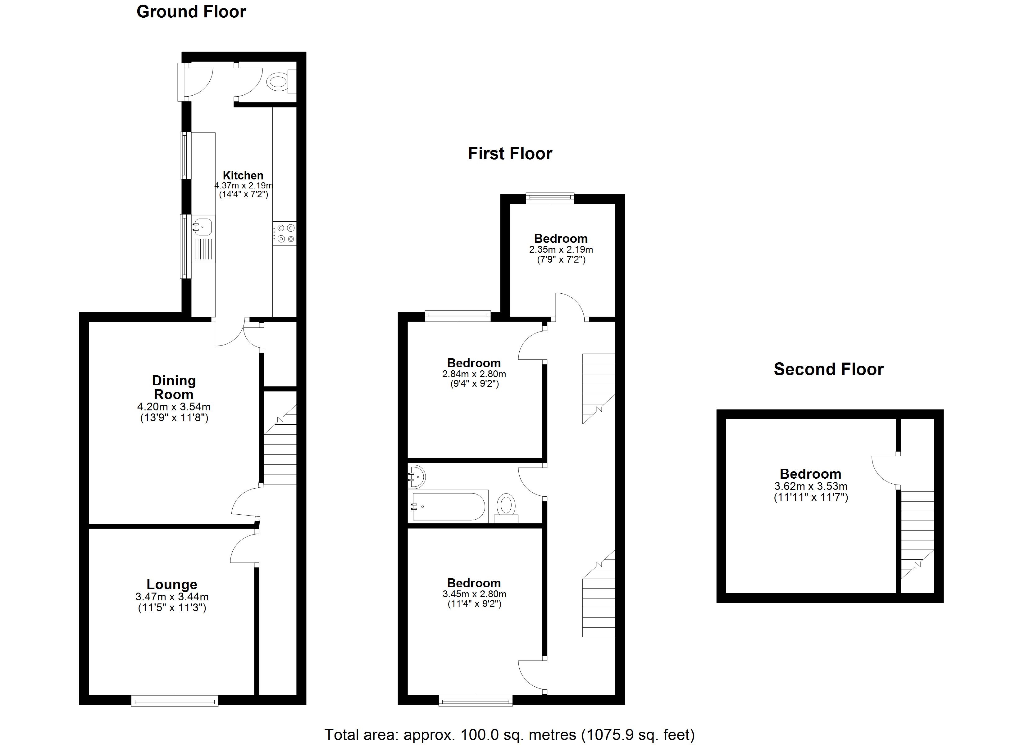 4 bed terraced for sale in Pioneer Street, Horwich, Horwich - Property Floorplan